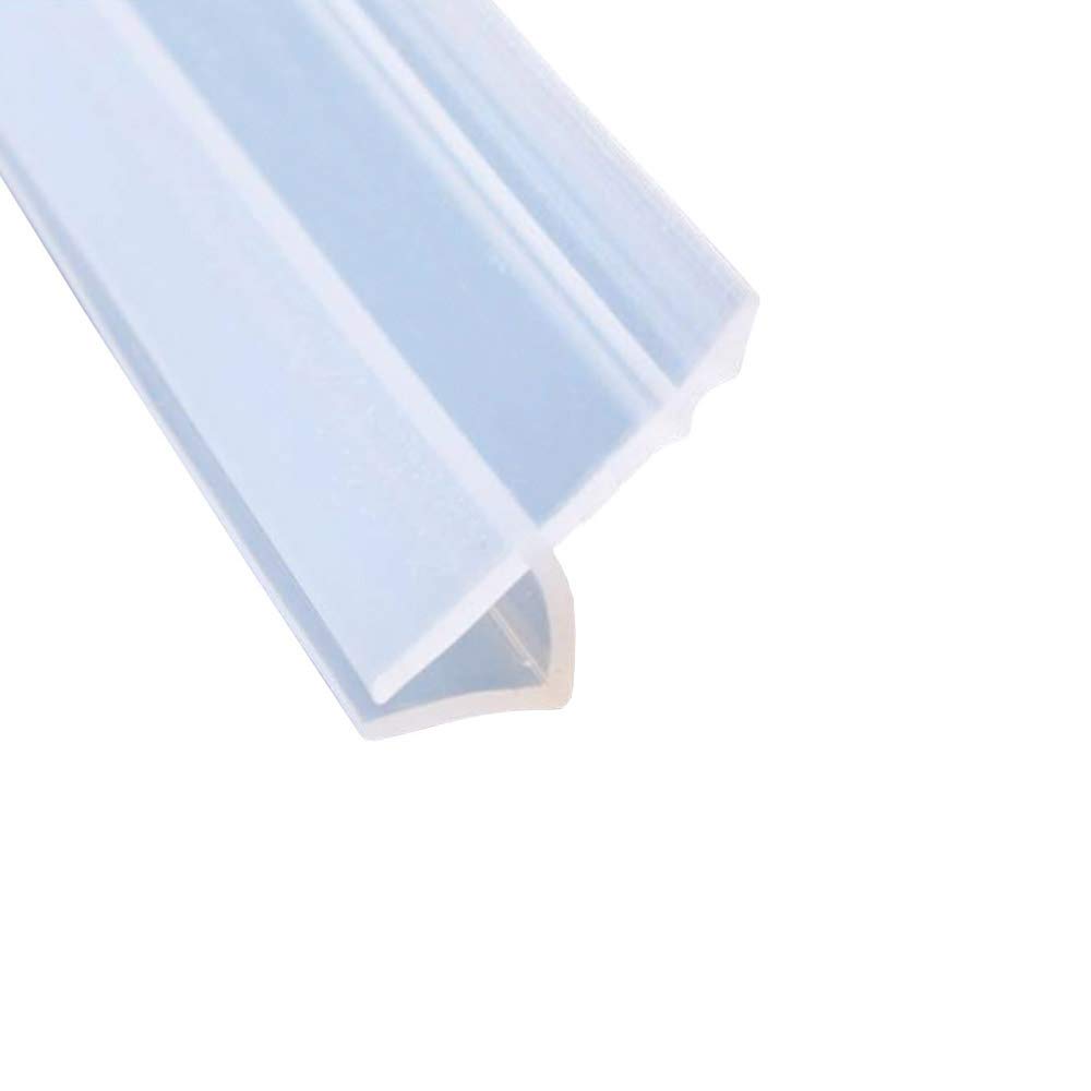 ETOPARS Bath Door Seal Strip Shower Screen Balcony Window Gap Seal Curved Flat Rubber Glass Bottom Frameless Weather 10mm 78" H Shape for 0-20mm Gap
