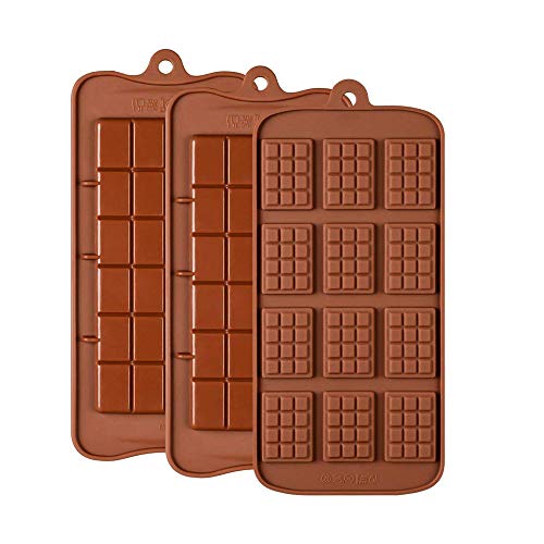 Silicone Break Apart Chocolate Molds Homemade Protein Chocolate Candy and Energy Bar Mold 3 Pcs