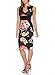 Fantaist Women's Sleeveless Deep V Neck Floral Print Cocktail Party Pencil Dress