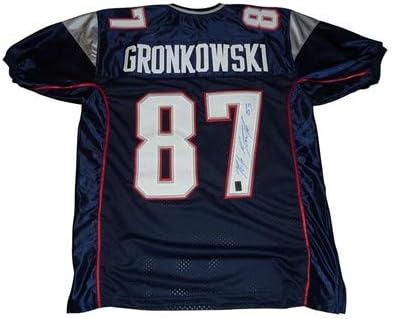 Rob Gronkowski Autographed New England Patriots Blue 87 Custom Stitched Jersey Gronk Holo At Amazon S Sports Collectibles Store