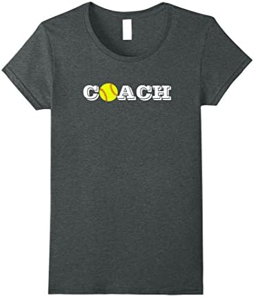 Womens Softball Coach Shirt Large Dark Heather