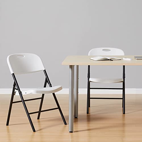 Amazon Basics Folding Plastic Chair, 350Pound Capacity, White, 2Pack