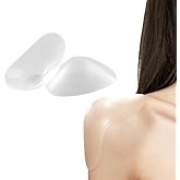 Joteisy Silicone Shoulder Pads for Women's Dresses Soft, Reusable Push-Up Enhancers, for a Perfect Fit and Stylish Look 1 Pair (Transparent, Enhanced Lift)