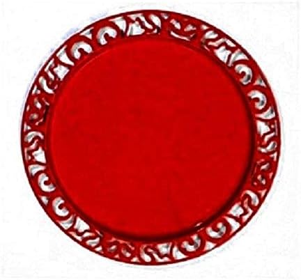 4 Disposable Plastic Wedding Round Place Settings 30 cm Diameter - Cochineal Red