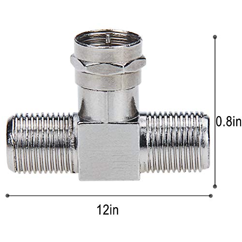 Coaxial Cable Splitter, TV Splitter 2 in 1 Out 2Pack F Type RG6 Male