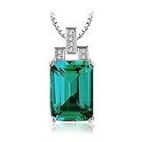 JewelryPalace Luxury 6ct Created Green Nano Russian Emerald Pendant Necklace 925 Sterling Silver 18 Inches