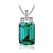 JewelryPalace Luxury 6ct Created Green Nano Russian Emerald Pendant Necklace 925 Sterling Silver 18 Inches