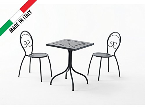Set klassischer Tisch 60 x 60 Plan in Netzwerk mit 2 Stühle stapelbar