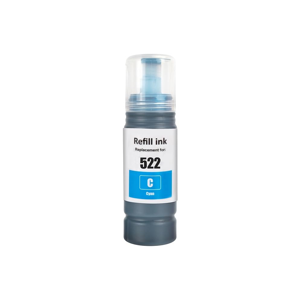 T522 522 Ink Refill Bottles for Epson EcoTank Printers ET-2800 ET-4800 ET-4700 ET-2400 ET-2720 ET-2803 (2 Black, 1 Cyan, 1 Magenta, 1 Yellow)