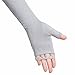 JISEN Women Long Sunscreen Gloves Lace Floral Half Finger Outdoor Arm Sleeves Style 1-Grey