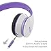 Sentey Flow LS-4223 Foldable Headphone with Detachable 3.5mm Audio Cable and in-line Microphone, White/Purple