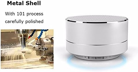 Mini Speaker,Ultra Portable Desk Office Wireless Bluetooth Speakers Built-in Microphone and TF Card Port Works for Ipad, Iphone and Other Bluetooth-enabled Device (Silver)