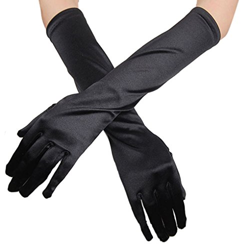 Women Ladies Plain Satin Long Opera Gloves Evening Prom Party Wedding Bridal Gloves