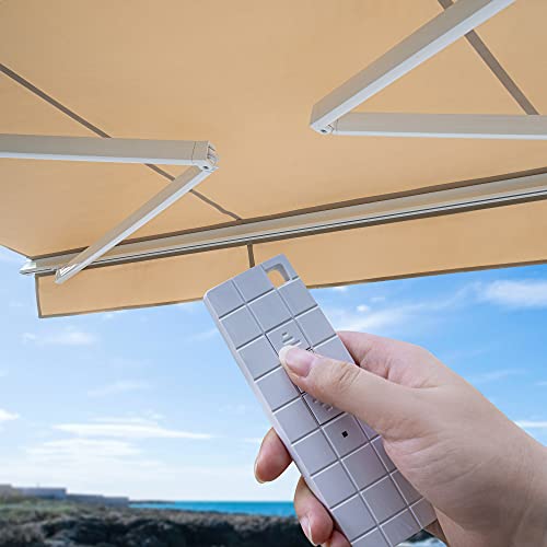 Diensweek Patio Awning Retractable 12'x10', Fully Assembled Motoried