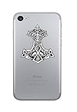 WickedGoodz 2pc Thor's Hammer Viking Rune Vinyl Decals - Cell Phone Sticker- Perfect Norse Scandinavian Gift Set
