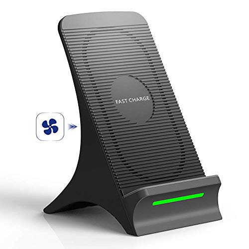 NOVETE Wireless Charger with Cooling Fan, [7.5W/10W] Qi Certified Fast
