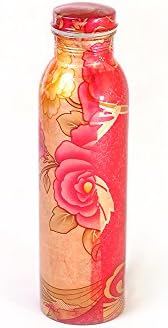 Colourful Copper bottle/pitcher, alkaline water bottle, ayurvedic yoga pitcher, joint free leak proof outdoor &amp; home or office and car 1050ml/34oz Pure 99.96% Copper Designer Copper drinkware