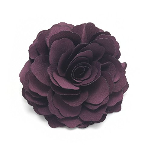 Meilliwish Camellias Flower Hair Clip and Brooch Pin(A74)(Purple)