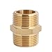 U.S. Solid Brass Pipe Fitting, Hex Nipple, 1" x 1" NPT Male Pipe Adapter