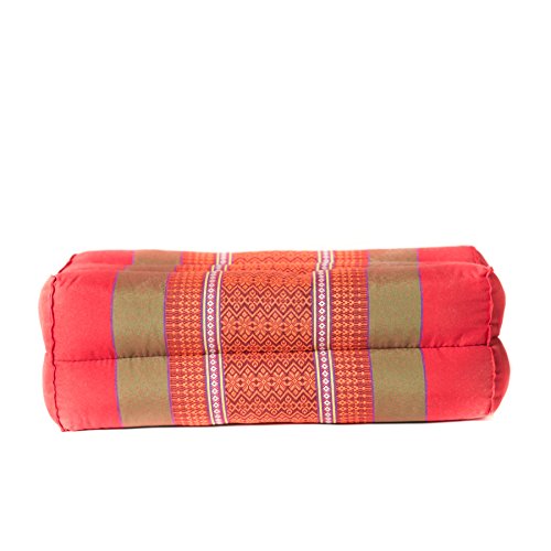 Yoga, Meditation, Kundalini and Pilates Cushion (Zafu) block, bolster, prop 100% organic Kapok Fiber Filling (Red Orange)