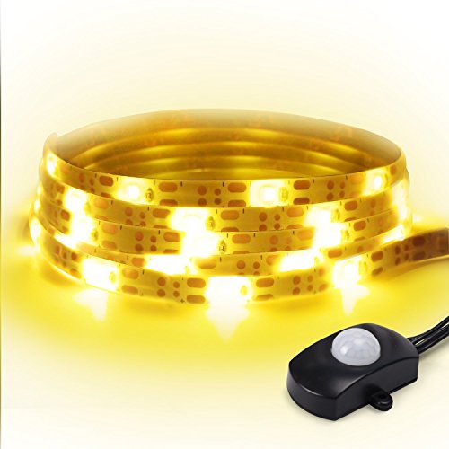 Motion Activated Under Bed Light JACKYLED LED Light Strip Automatic Shut Off 4.9ft Flexible USB Motion Sensor Night Light for Bedroom Hallways Cabinet