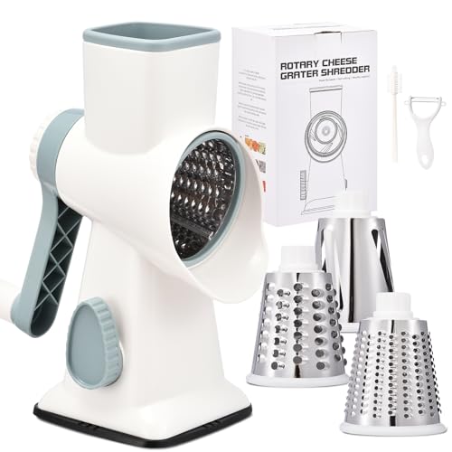 Rotary Grater with Handle WhiteBlue