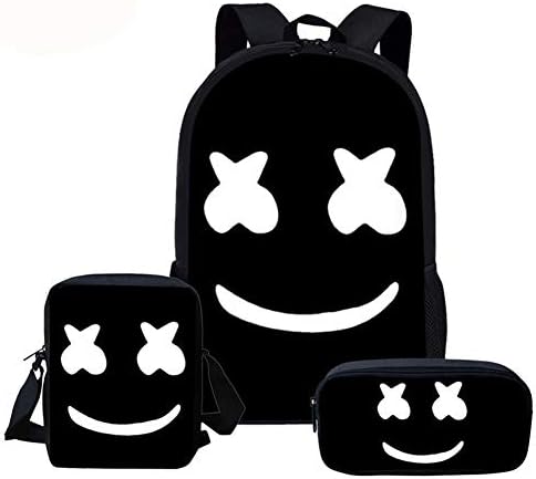 Backpack School Bags,Lunch Bag,Pencil Case 3pcs/Set Rucksack 3D Printed Laptop Bookbags College Bags (4)