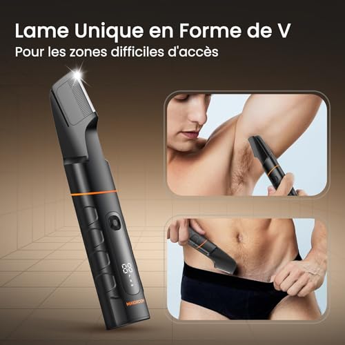 MAXGROOM 5 in 1 Multifunctional Men's Electric Shaver, 7000RPM Professional Personal Hair Clipper with 120 Mins Battery Life USB-C Testicle Shaver Kit for Nose, Legs