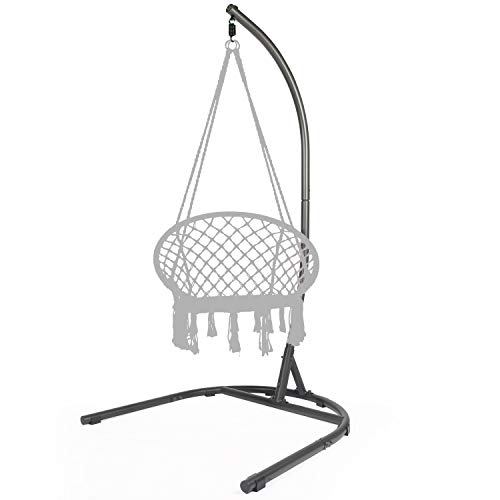 LAZZO Hammock Chair Stand, Indoor Outdoor CType Hanging Chair Stand, Heavy Duty Steel Solid