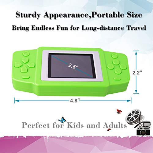 Great Boy Handheld Games Console for Kids with Built in 268 Mini Video Games Device Fun Arcade Gaming Machines Portable Rechargeable Electronic Consoles Player 2. 5" Screen (Green)