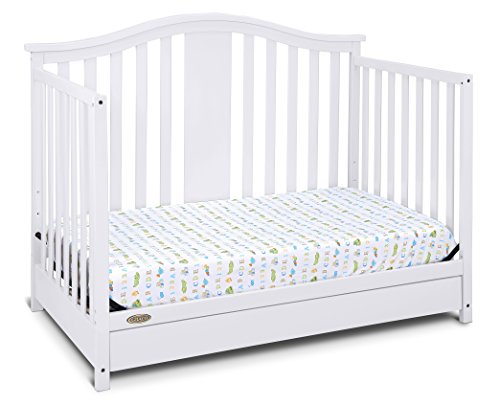 image for Storkcraft Graco Solano 4-in-1 Convertible Crib with Drawer, White, Ea