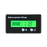 XCSOURCE Waterproof 12/24/36/48V LCD Lead-acid Battery and Lithium Battery Capacity Tester Voltage Meter Monitor Green Backlight for Vehicle Battery BI727