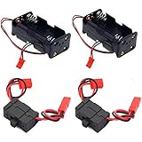 2 Set ShareGoo On/Off Power Switch Battery Receiver & 4 Cell AA Battery Container Case Holder Pack Box with JST Plug for HSP Redcat 1/8 1/10 RC Nitro Power Car Crawler Truck