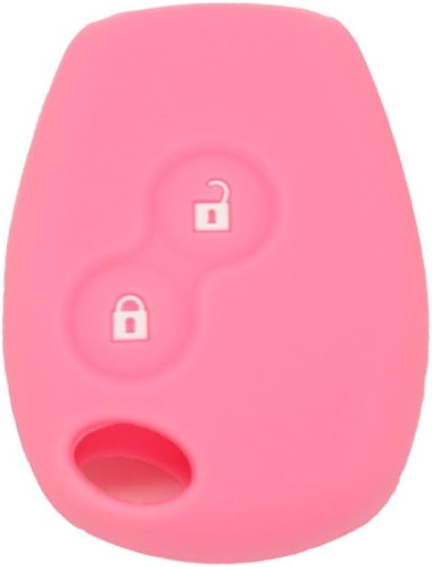 BROVACS Silicone Cover Protector Case Holder Skin Jacket Compatible with RENAULT DACIA 2 Button Remote Key Fob CV4350 Pink