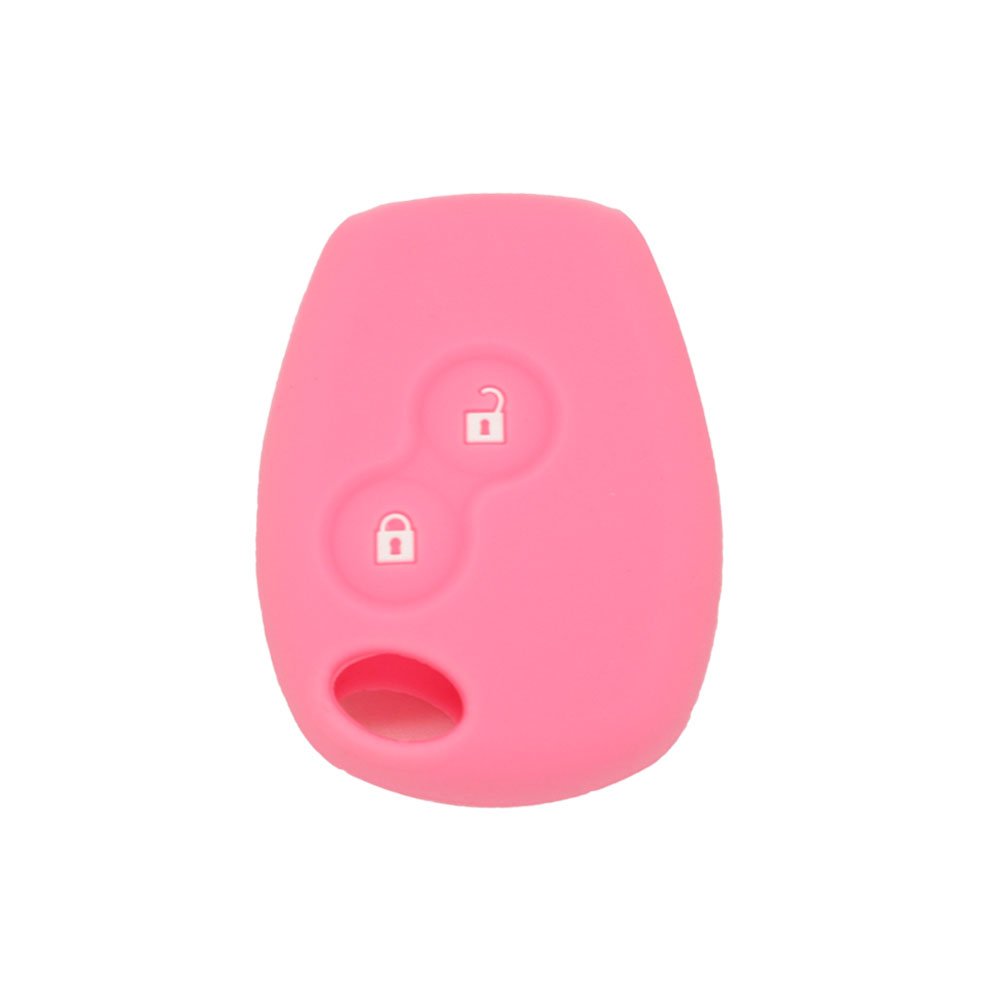 BROVACS Silicone Cover Protector Case Holder Skin Jacket Compatible with RENAULT DACIA 2 Button Remote Key Fob CV4350 Pink