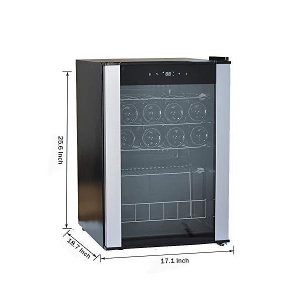 Smad-19-Bottle-Freestanding-Wine-Cooler-with-LED-Display-Glass-Door-Adjustable-Shelves-Quiet-for-Bars-Home-Kitchen-Hotels-Black