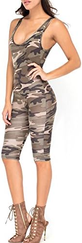 VillyDan Women's Summer Sexy Spaghetti Strap Jumpsuits Romper Camouflage