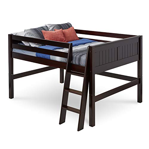 CamaflexiFull Size Panel Headboard-Cappuccino Finish Low Loft Bed