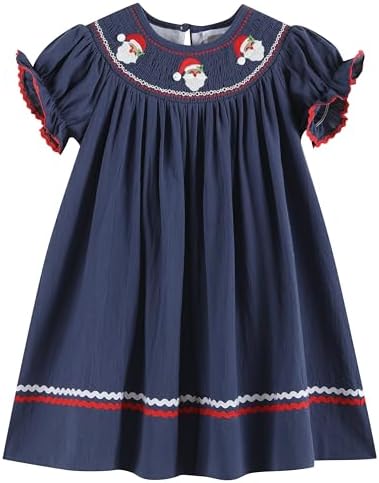 lil cactus christmas dress Lil Cactus Smocked Peasant Christmas Dress