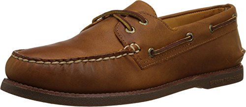 Sperry Top-Sider Men's Gold A/O 2-Eye Moc Toe Boat Shoe,Tan/Gum Full Grain Leath