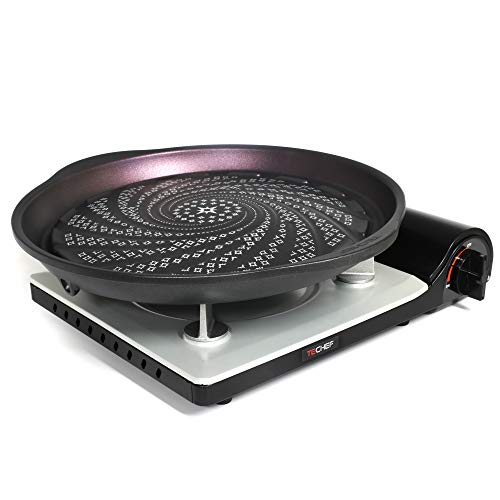 TECHEF Stovetop Korean BBQ NonStick Grill Pan With Agni Portable Gas