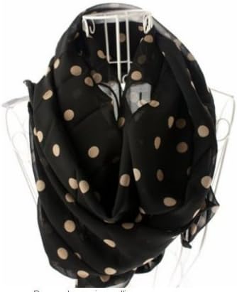 XPartner Fashion Women's Long Silk Scarf Polka Dot Chiffon Shawl Wave Dot Scarves