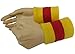 Couver Terry Cloth Striped Sport Sweat/Scott Pilgrim Cosplay Wristbands (1 Pair) (Yellow/Red/Yellow)