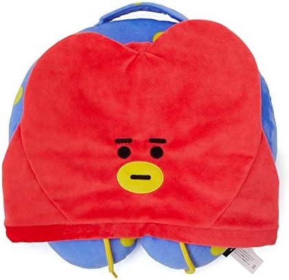 chiechiee Newest BTS U-Shape Neck Cushion Pillow, BT21 Cartoon Hooded Neck Bolster Support on Office Working or Travel (tata)