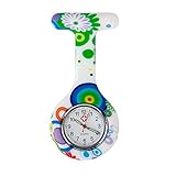 High Quality Brooch / Fob Watch For Health Care Workers, Nurses And Doctors In White Silicone Hygienic Protection Cover For Infections Control With Modern Patterns / Designs In Many Colors By VAGA