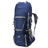 Mountaintop 70L+10L Outdoor Sport Water-resistant Internal Frame Backpack Hiking Backpack Backpacking Trekking Bag with Rain Cover YKK buckle for Climbing camping Travel and Mountaineering 5805III