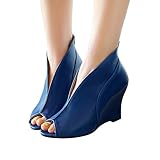 Milesline Spring Summer Womens Peep Toe Wedge Ankle Boots Fashion Sandals