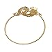 SENFAI Dragon Hook Open Bangle Bracelet Crystal Jewelry 3 tone