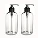 8 oz Clear Plastic Bottle with Black Lotion / Shampoo Pump (PET) 2 Pack 2 Pack with Assorted Color Chalk Pen & Chalkboard Labels