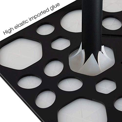 BEAKEY Makeup Brush Drying Rack Air Tree Tower Organizer Folding Brush Holder Cosmetic Shelf Tools [Updated Version]-28 Holes Mix Size, Black - Thumbnail 7